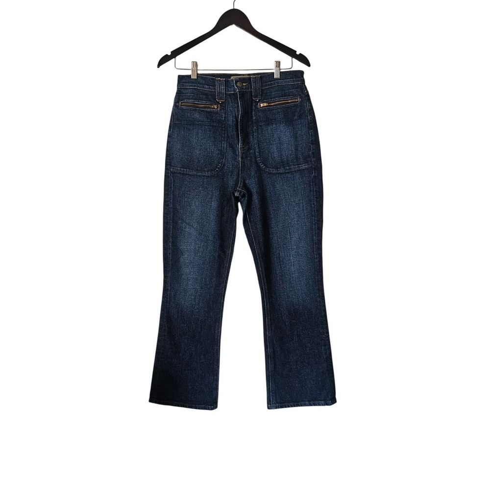 Point Sur by J.Crew Cybil Demi-Boot Crop Flare Jeans Dark Allaqua Wash Size 29